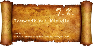 Trencsényi Klaudia névjegykártya