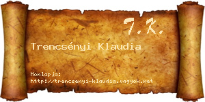 Trencsényi Klaudia névjegykártya